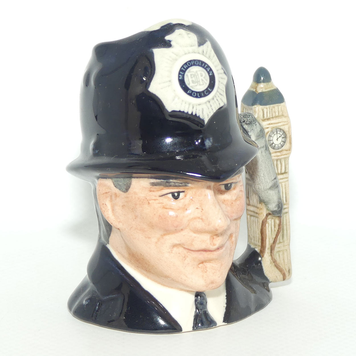 D6763 Royal Doulton miniature character jug London Bobby | Embossed Badge