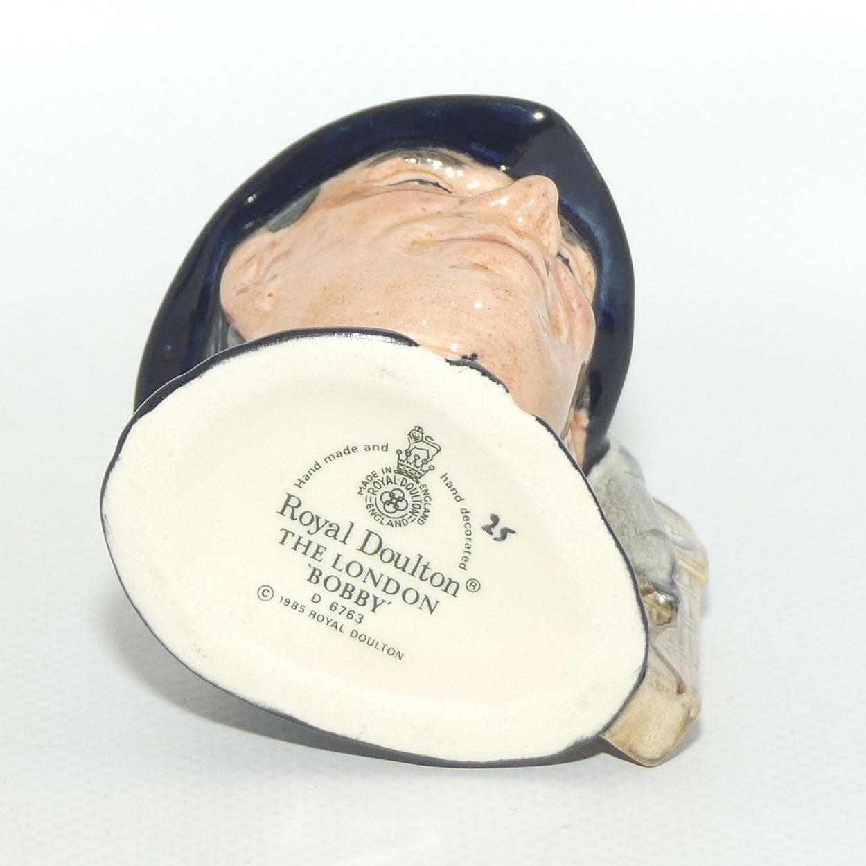 D6763 Royal Doulton miniature character jug London Bobby | Embossed Badge