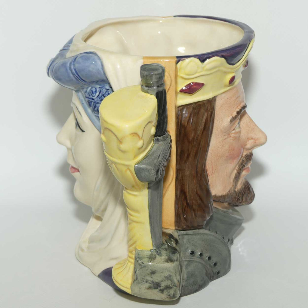 D6836 Royal Doulton large double sided character jug King Arthur and Guinevere | LE 585