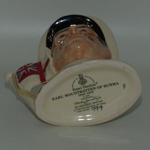 D6851 Royal Doulton small character jug Earl Mountbatten of Burma