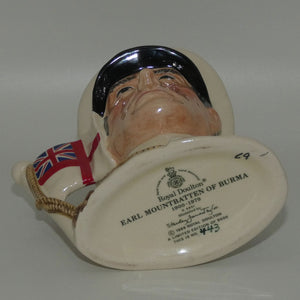 D6851 Royal Doulton small character jug Earl Mountbatten of Burma | #443