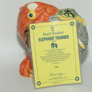 D6857 Royal Doulton large character jug The Elephant Trainer | LE250 | Strawbridge & Clothier