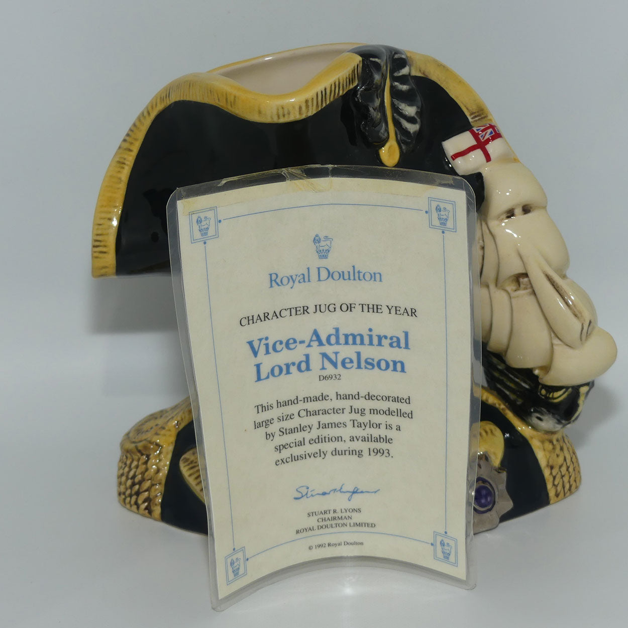 D6932 Royal Doulton large character jug Vice-Admiral Lord Nelson | + Certificate