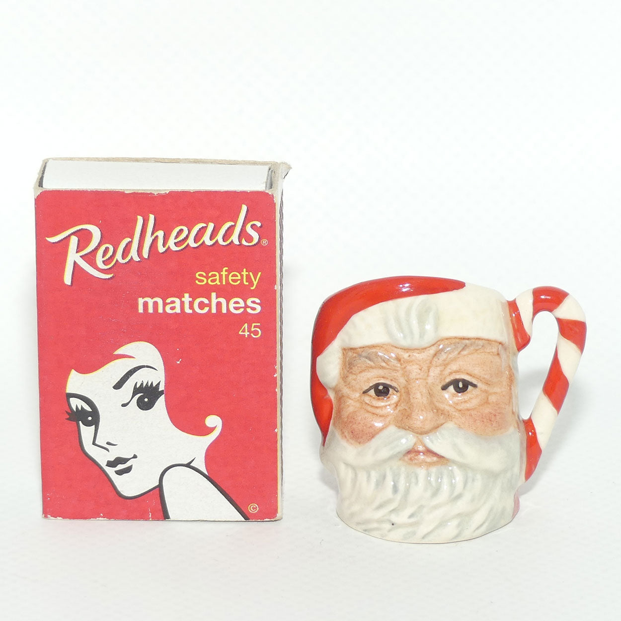 D6980 Royal Doulton tiny character jug Santa | Candy Cane handle