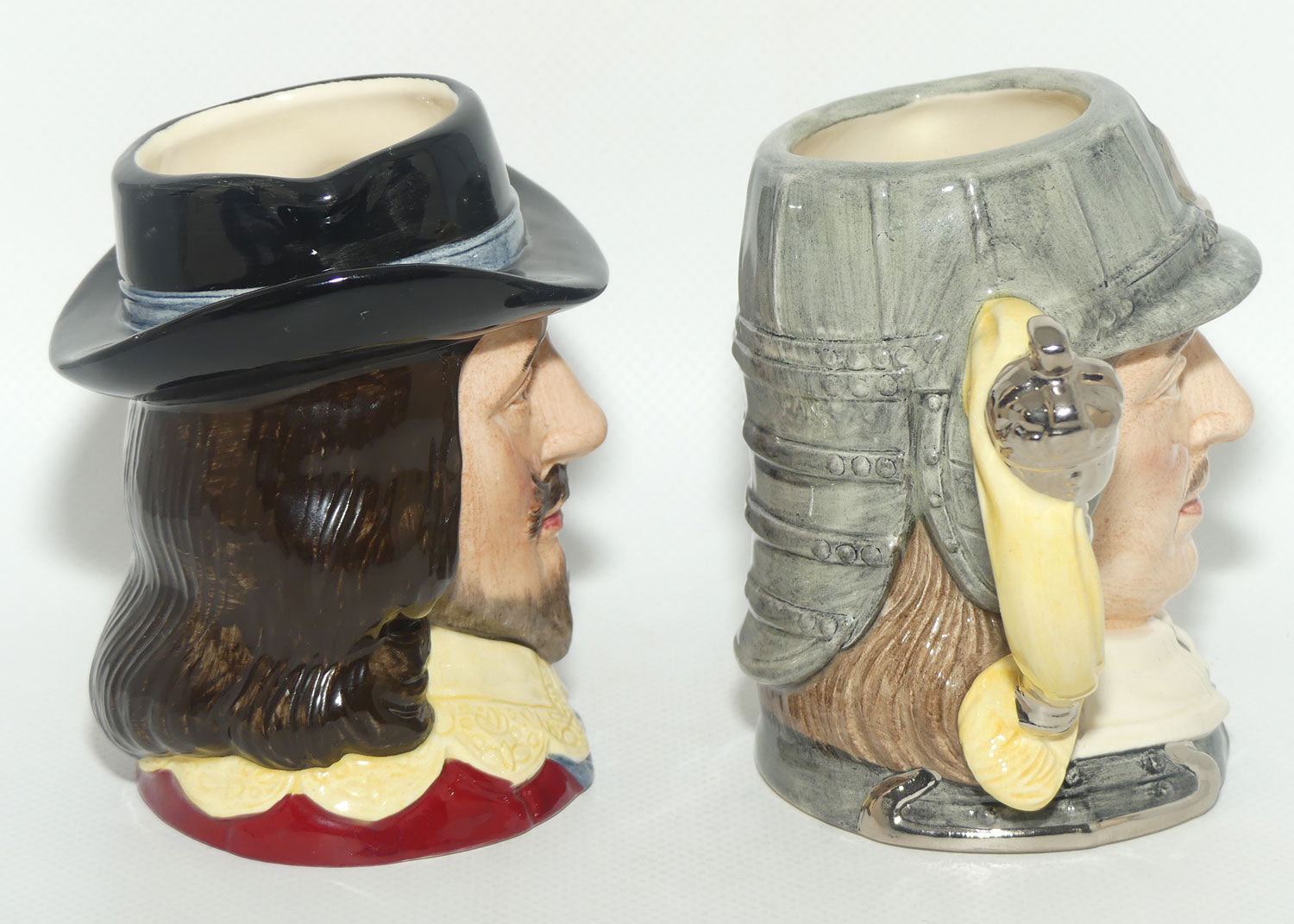 D6985 - D6986 Royal Doulton small character jug set | King Charles I | Oliver Cromwell | #546