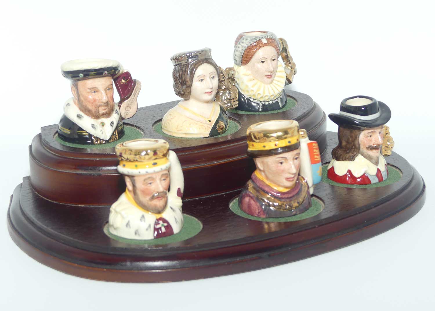 D6990 - D6995 Royal Doulton tiny character jug set | Kings and Queens of the Realm | LE 123/2500