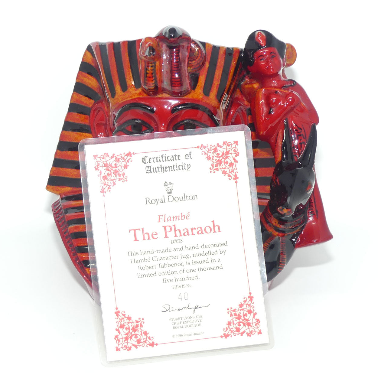 D7028 Royal Doulton large character jug The Pharaoh | Flambe