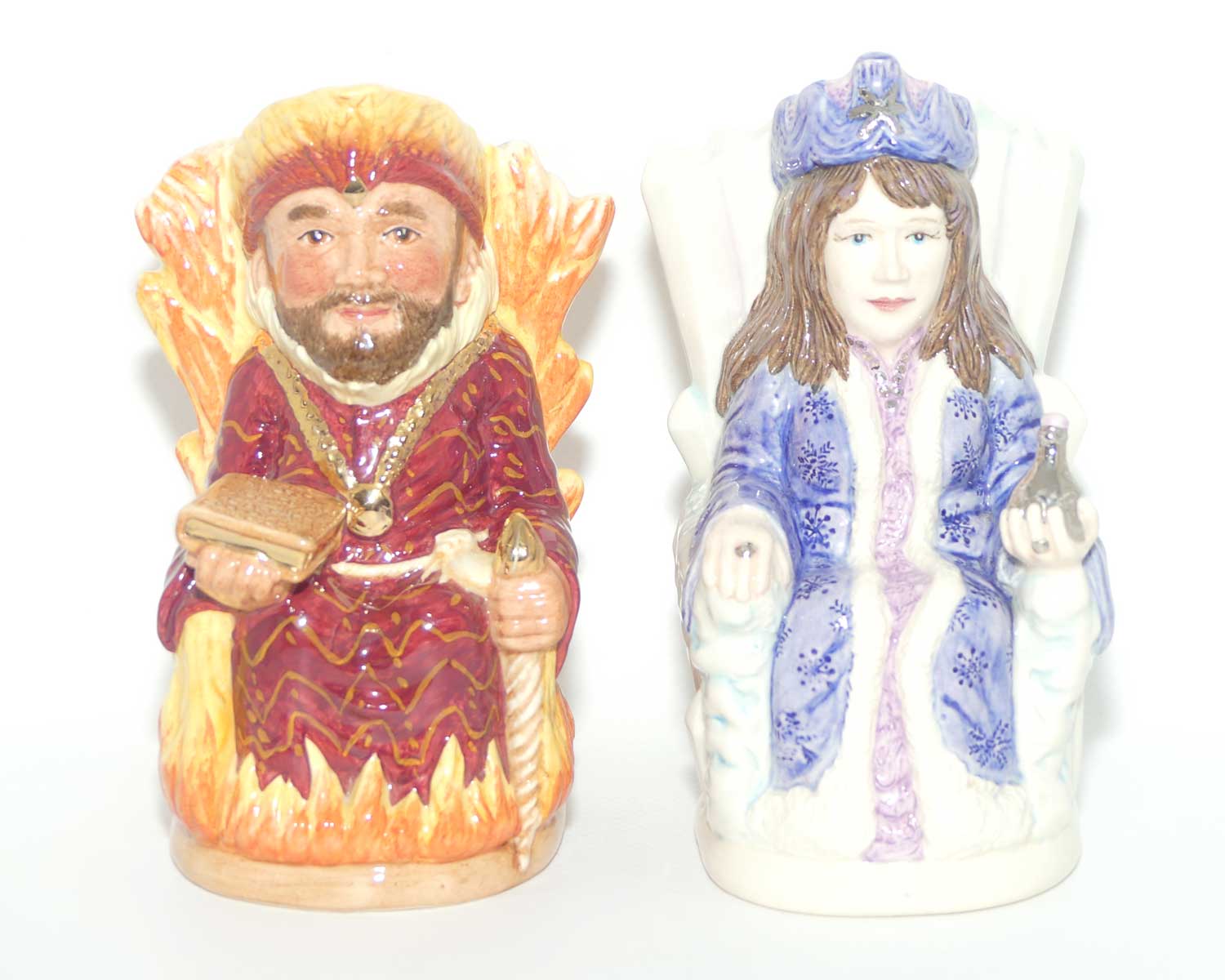 D7070 and D7071 Royal Doulton toby jug pair | Fire King and Ice Queen