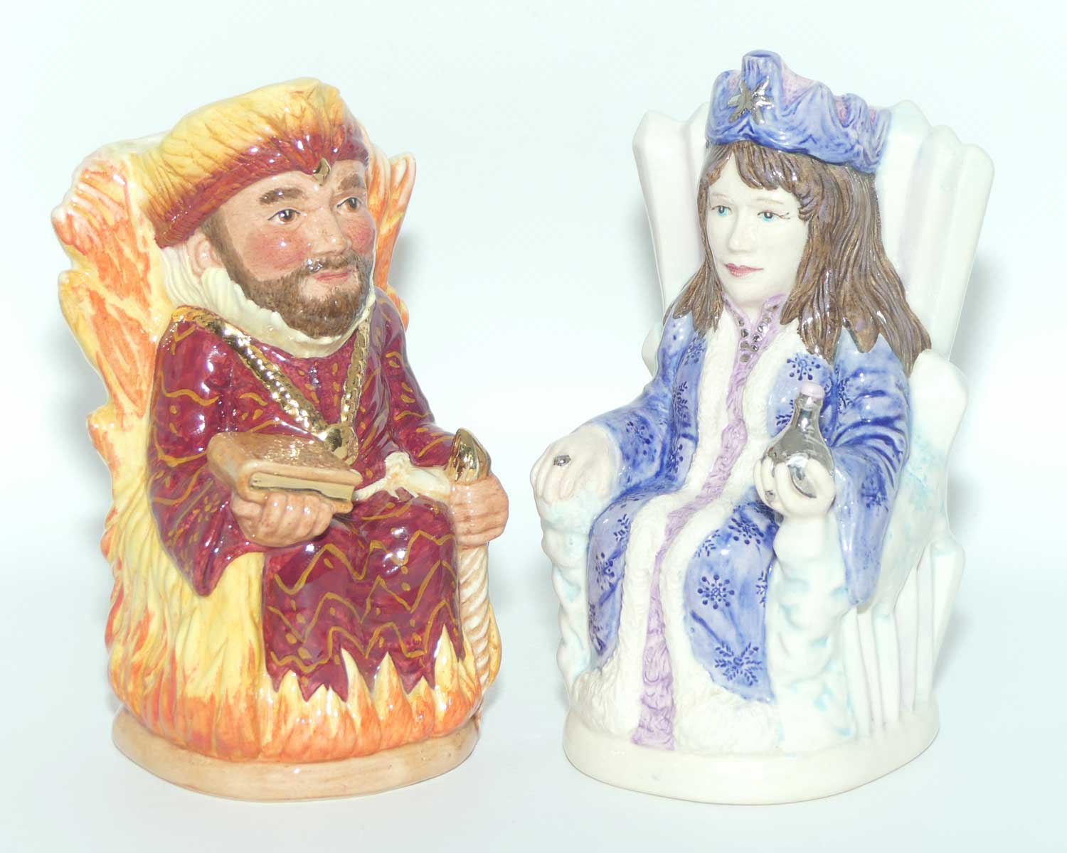 D7070 and D7071 Royal Doulton toby jug pair | Fire King and Ice Queen