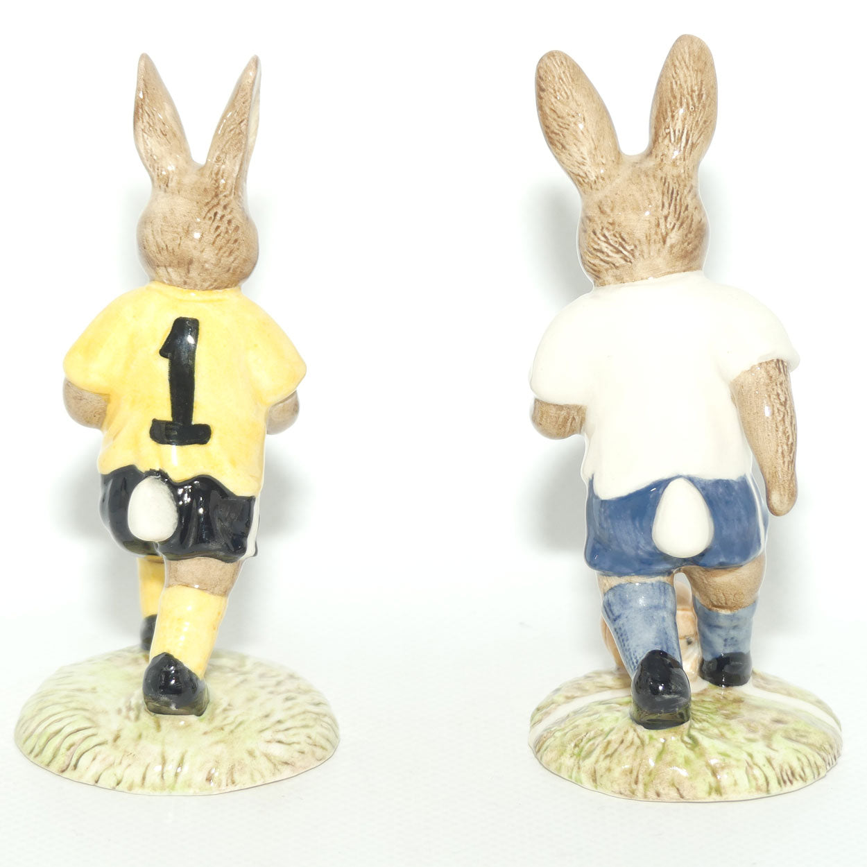 DB120-121 Royal Doulton Bunnykins Goalkeeper & Footballer set | Yellow/White 