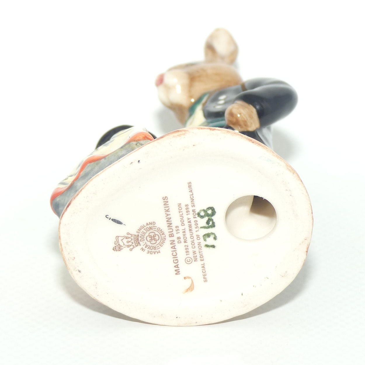 DB159 Royal Doulton Bunnykins Magician | Green Cumerbund | #1368 | Figure Only