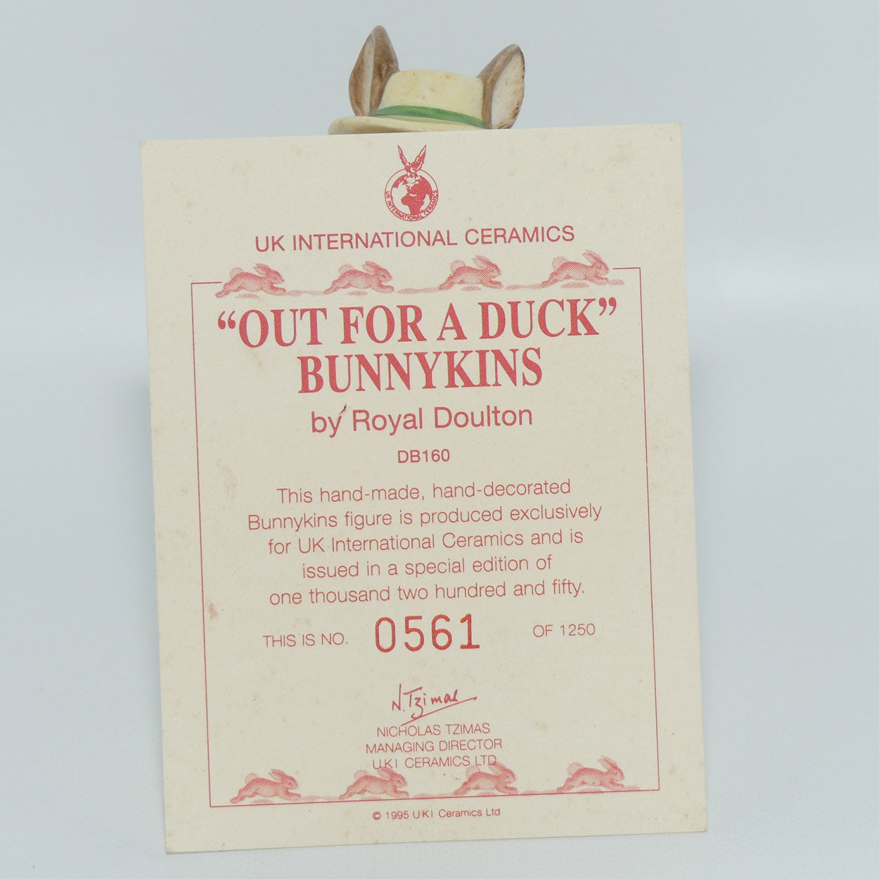 DB160 Royal Doulton Bunnykins Out for a Duck | LE561/1250 | + Cert