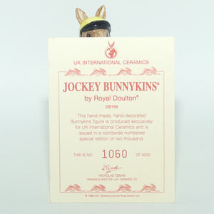 DB169 Royal Doulton Bunnykins Jockey | LE1060/2000 | box + cert