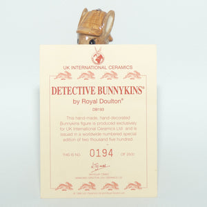 DB193 Royal Doulton Bunnykins Detective | LE194/2500 | Box + Cert