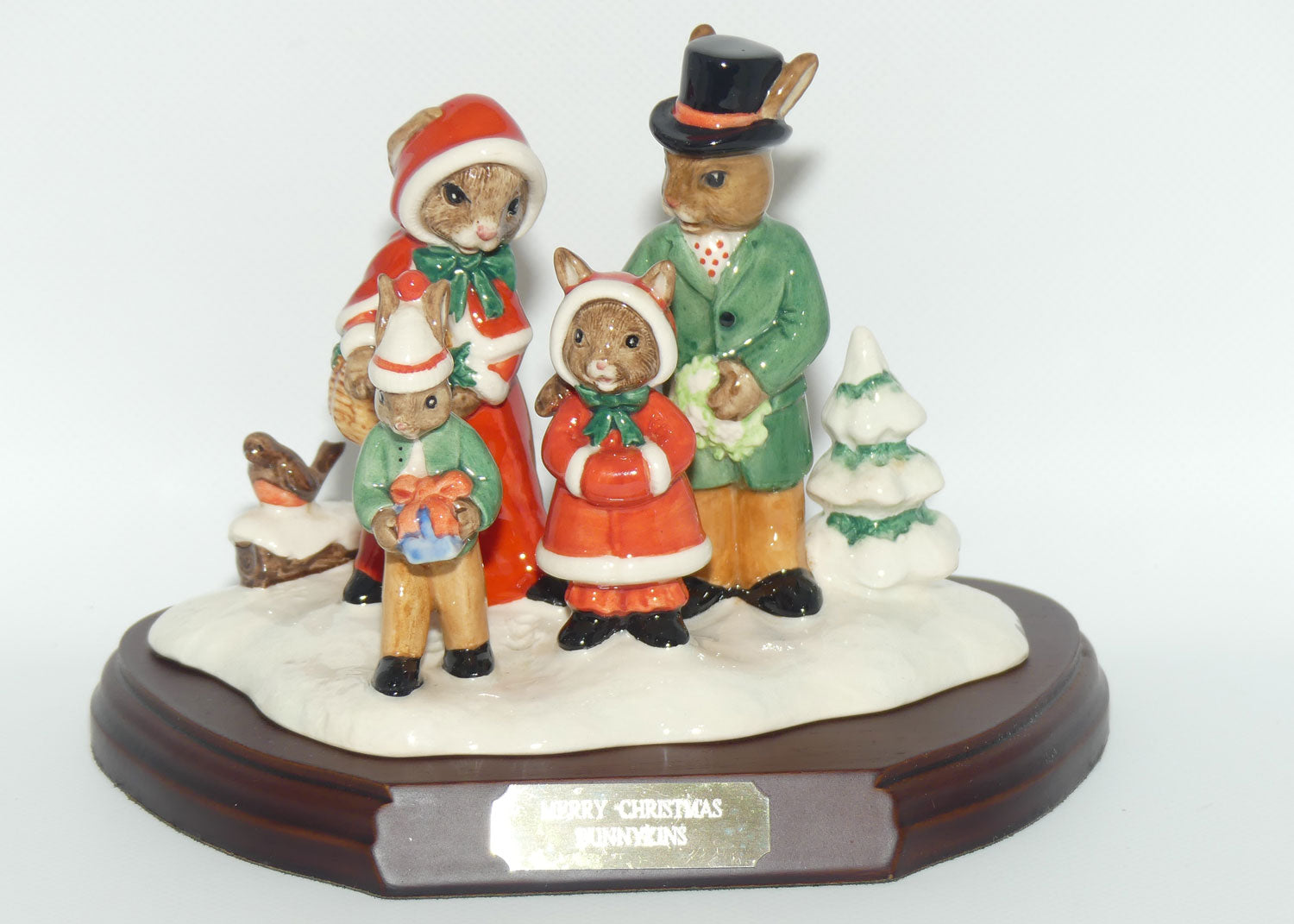 DB194 Royal Doulton Bunnykins Merry Christmas Bunnykins tableau | Ltd Ed 845/2000 | Box + Cert