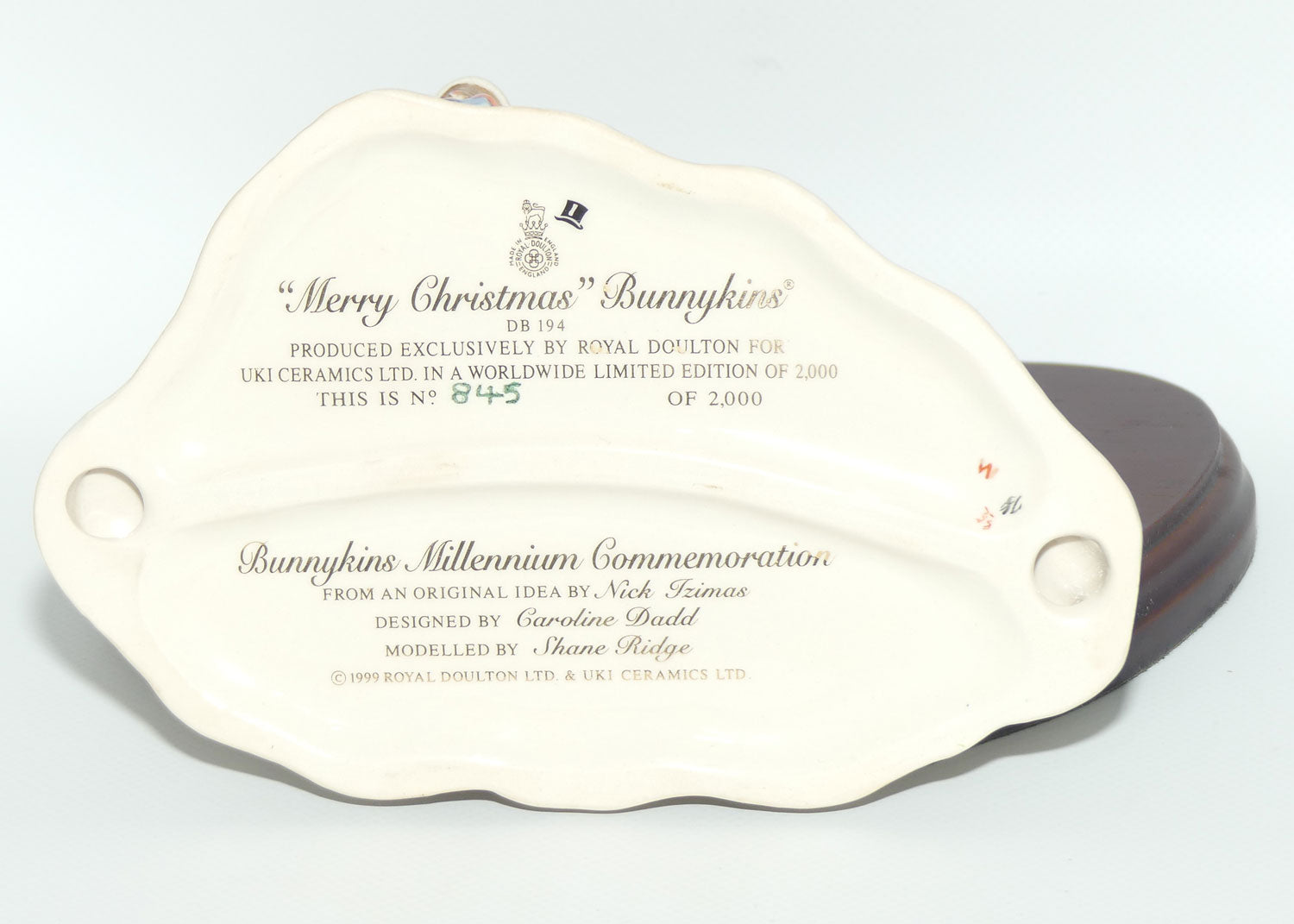 DB194 Royal Doulton Bunnykins Merry Christmas Bunnykins tableau | Ltd Ed 845/2000 | Box + Cert