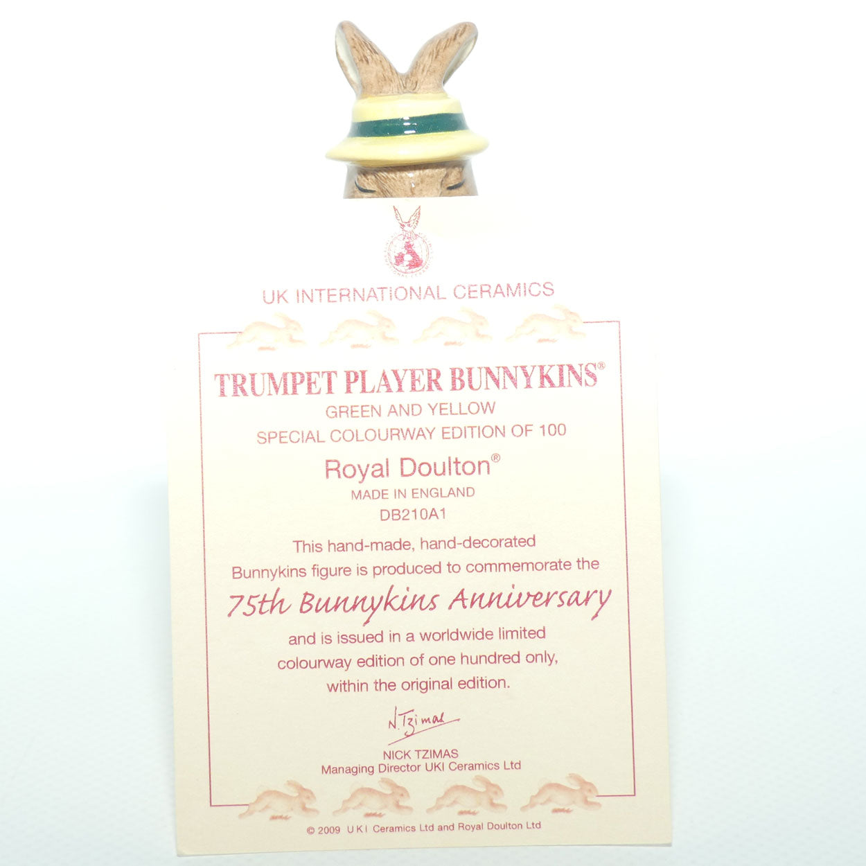 DB210A1 Colourway | Royal Doulton Bunnykins Trumpet Player | LE100 only | boxed