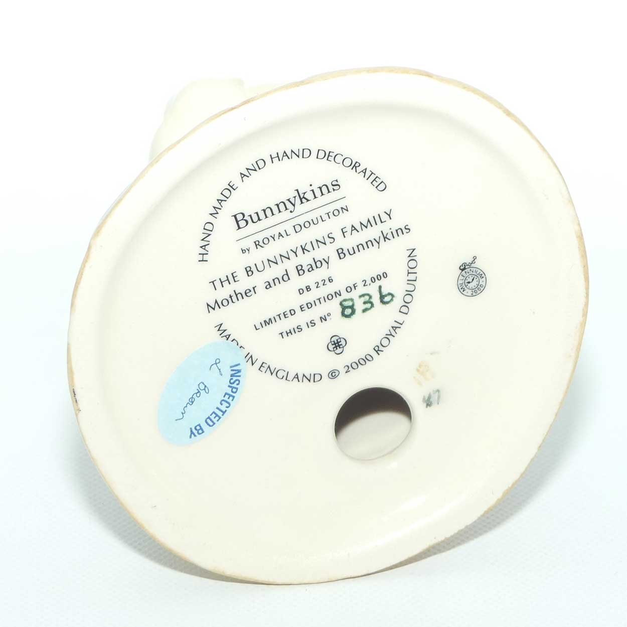 DB226 Royal Doulton Bunnykins Mother and Baby | Large Size | LE 836/2000 | box + Cert