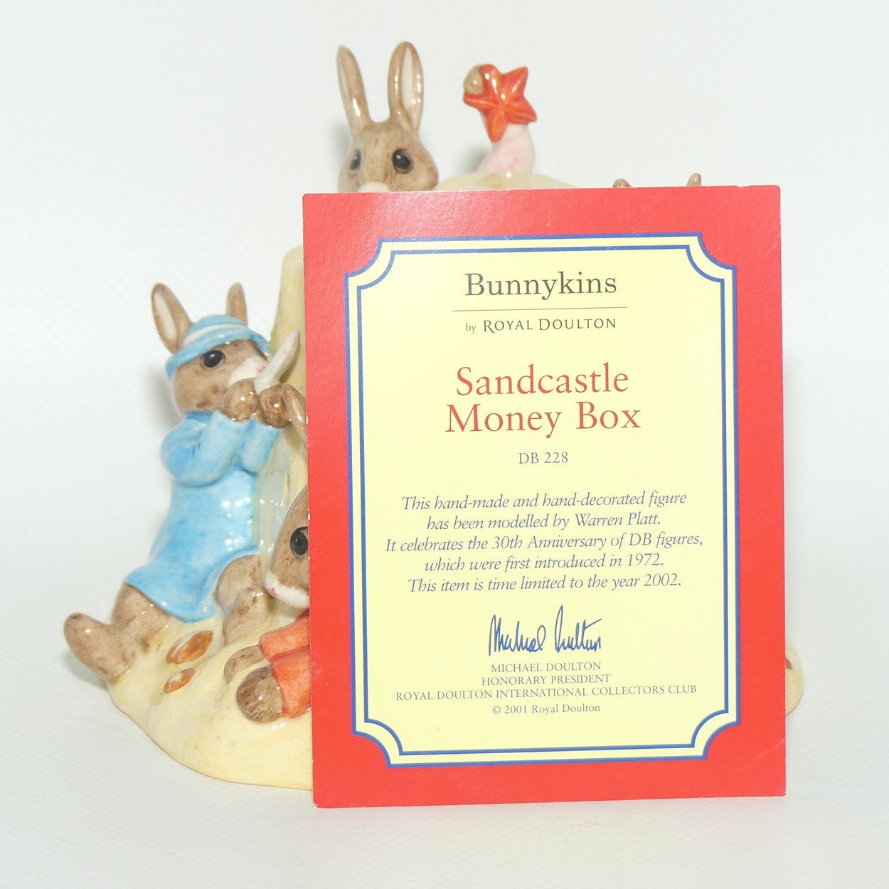 DB228 Royal Doulton Bunnykins Sandcastle Money Box
