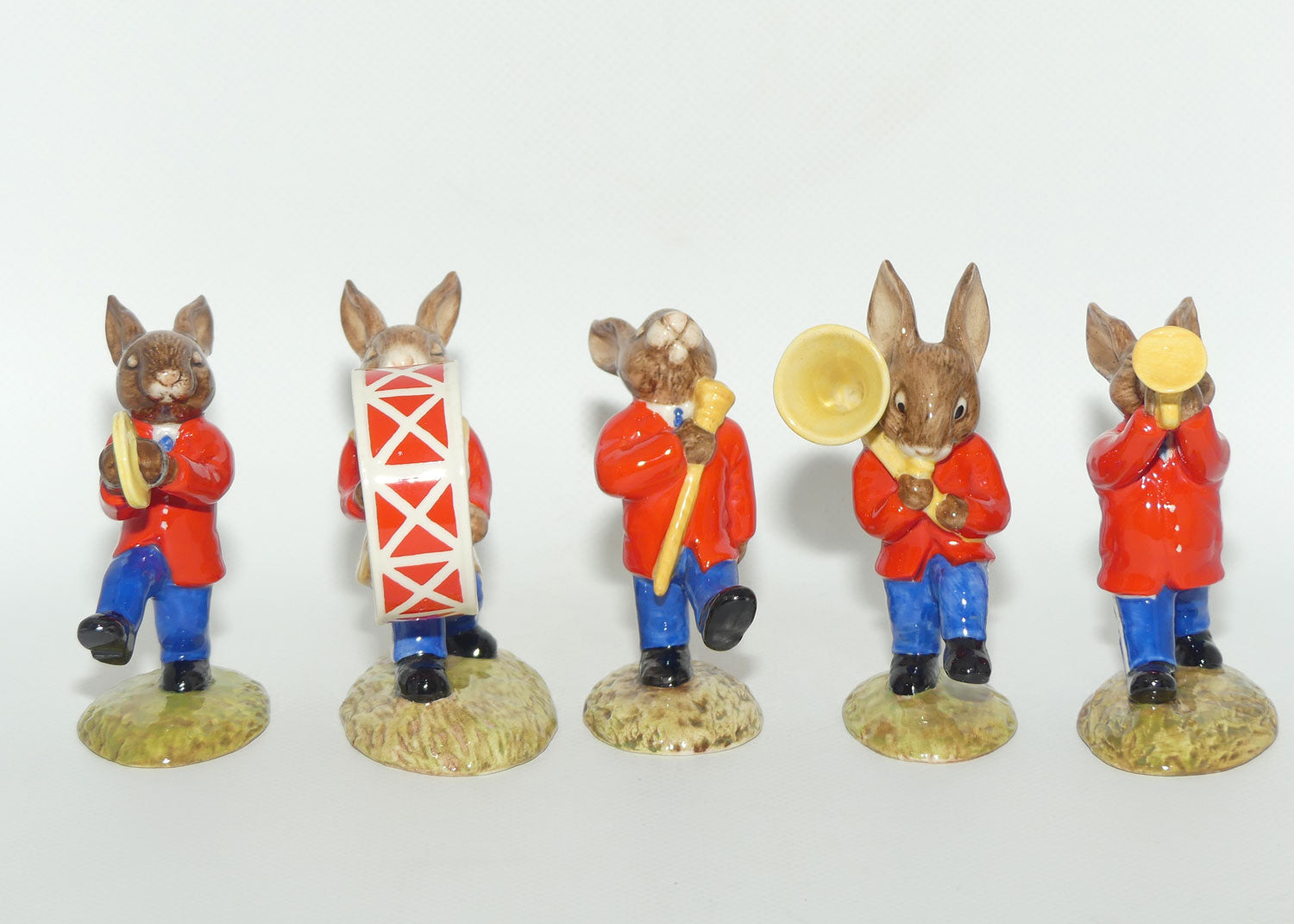 DB023-DB027 Royal Doulton Bunnykins Red Oompah Band Jubilee set