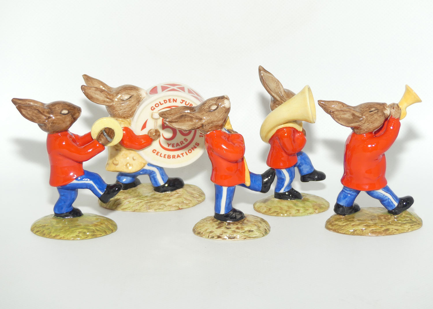 DB023-DB027 Royal Doulton Bunnykins Red Oompah Band Jubilee set