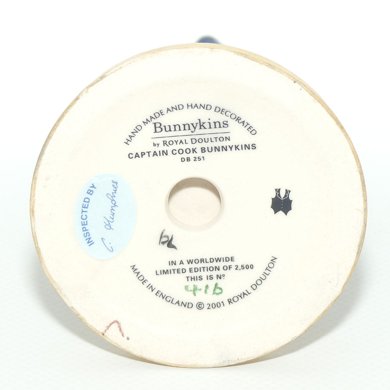 DB251 Royal Doulton Bunnykins Captain Cook | LE416 | no box