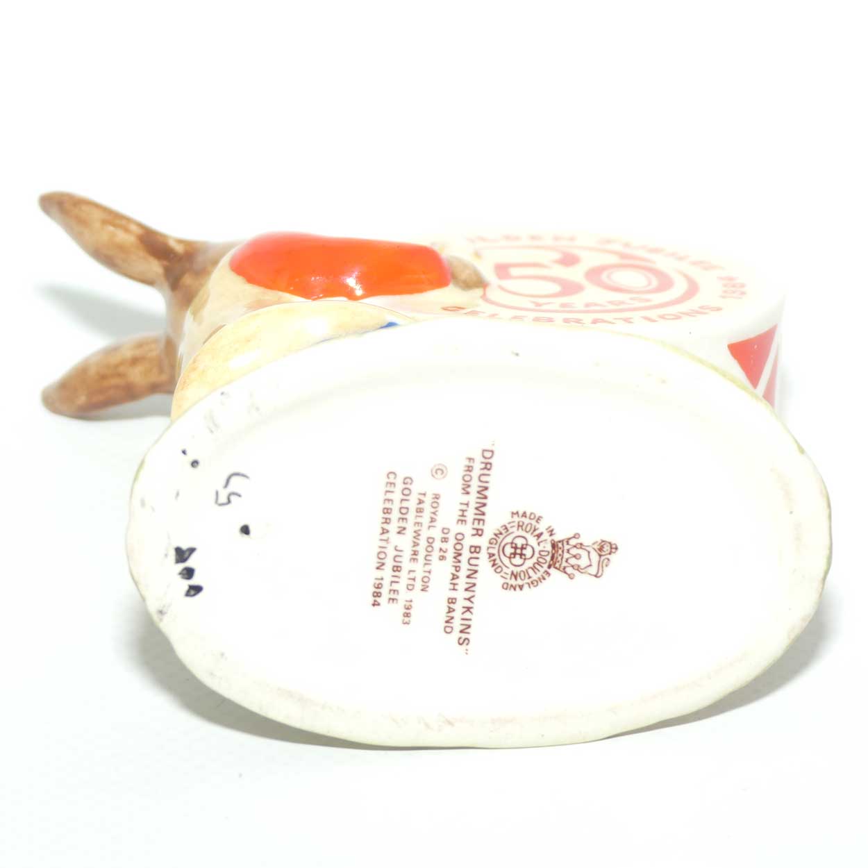 DB026 Royal Doulton Bunnykins Drummer | Golden Jubilee stamp | 50 Years | no box