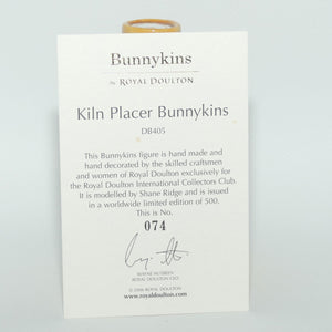 DB405 Royal Doulton Bunnykins Kiln Placer | LE74/500 | box + Cert