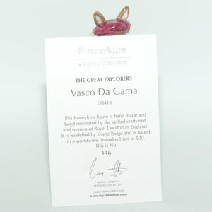 DB413 Royal Doulton Bunnykins Vasco Da Gama | Explorers | LE346/500