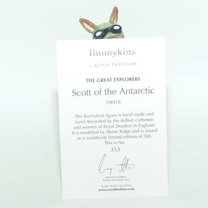 DB418 Royal Doulton Bunnykins Scott of the Antarctic | Explorers | LE353/500 | box + cert