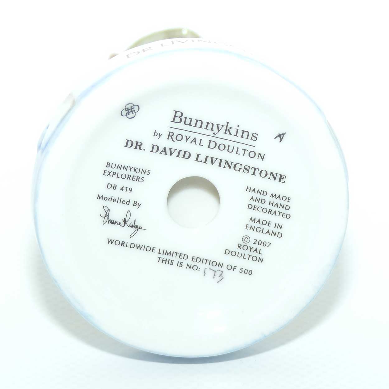 DB419 Royal Doulton Bunnykins Dr David Livingstone | Explorers | LE 173/500