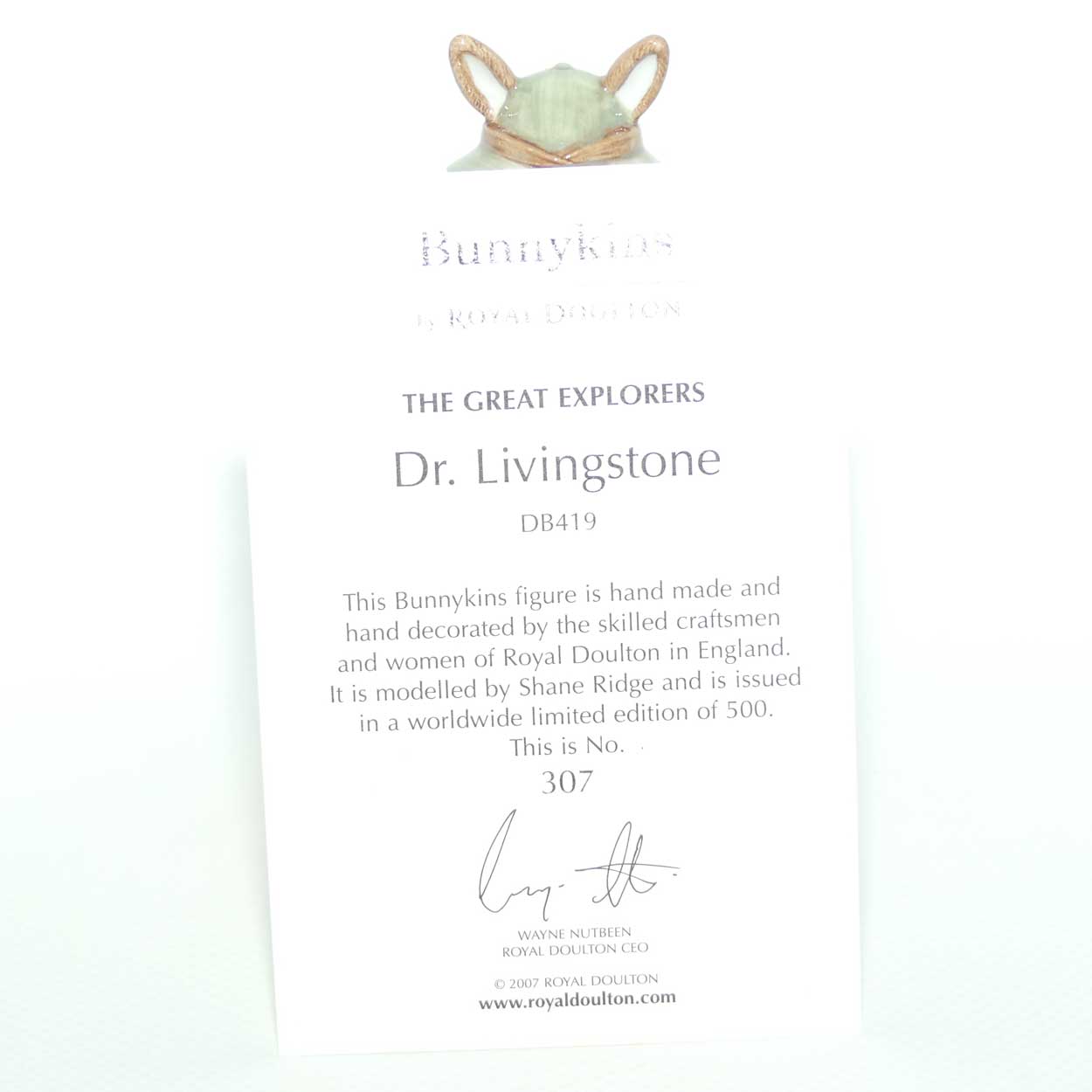 DB419 Royal Doulton Bunnykins Dr David Livingstone | Explorers | LE307/500
