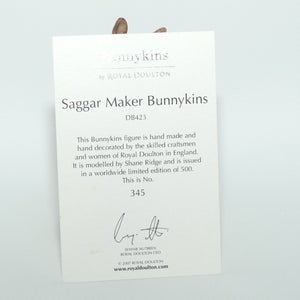DB423 Royal Doulton Bunnykins Saggar Maker | LE345/500 | box + Cert