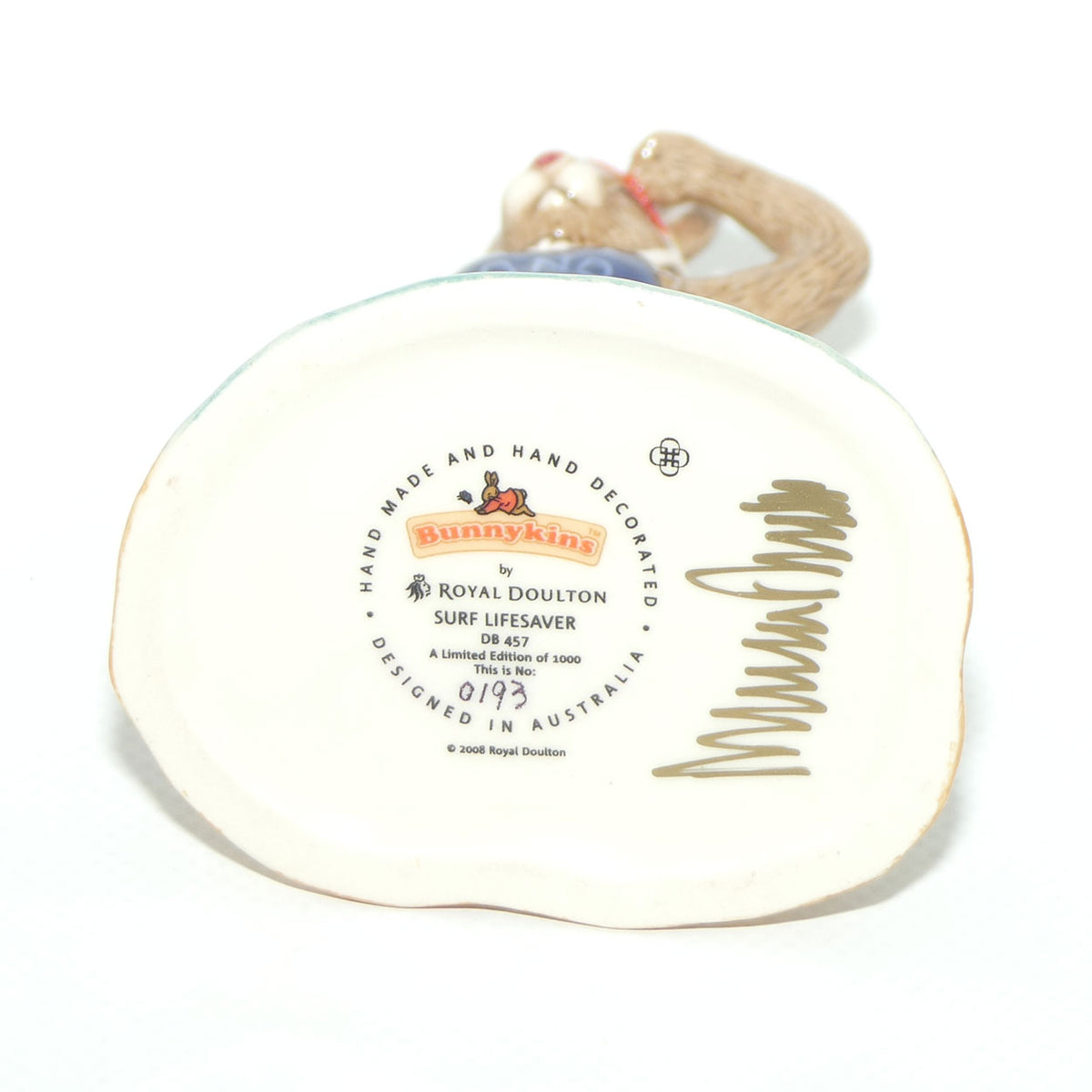 DB457 Royal Doulton Bunnykins Surf Lifesaver | Box + Cert + Signed | LE 193/1000