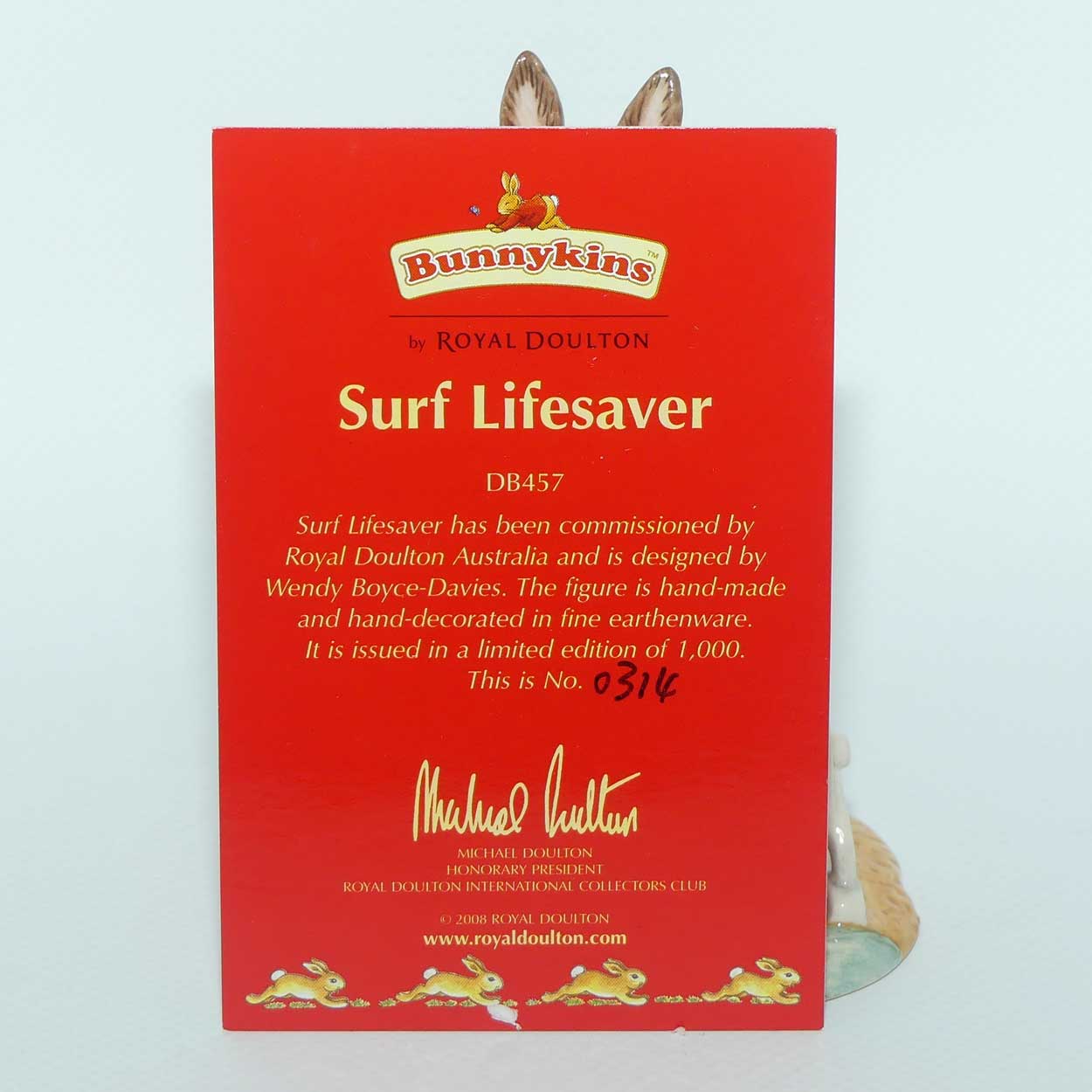 DB457 Royal Doulton Bunnykins Surf Lifesaver | Box + Cert | LE314/1000