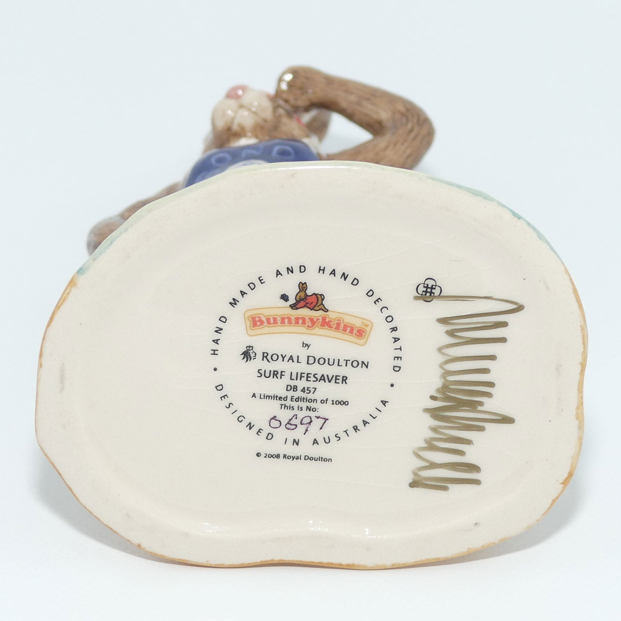 DB457 Royal Doulton Bunnykins Surf Lifesaver | signed