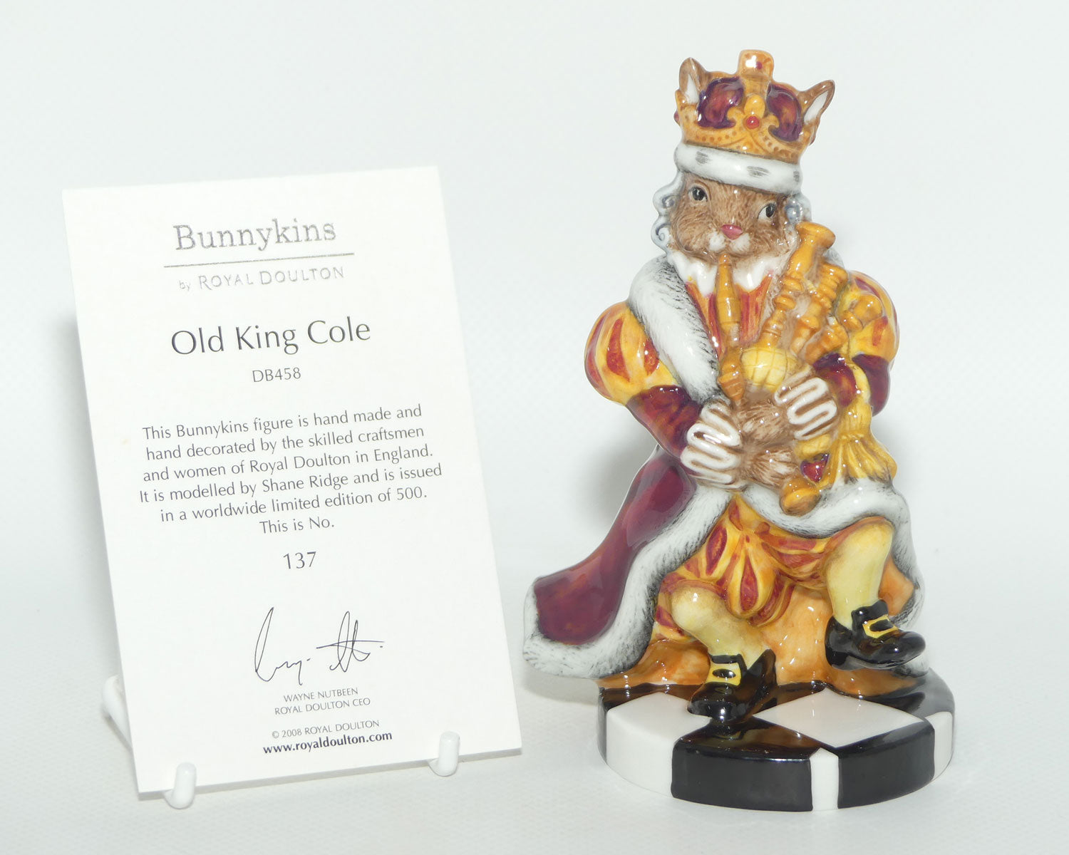 DB458 Royal Doulton Bunnykins Old King Cole | LE137/500 | boxed | signed by designer