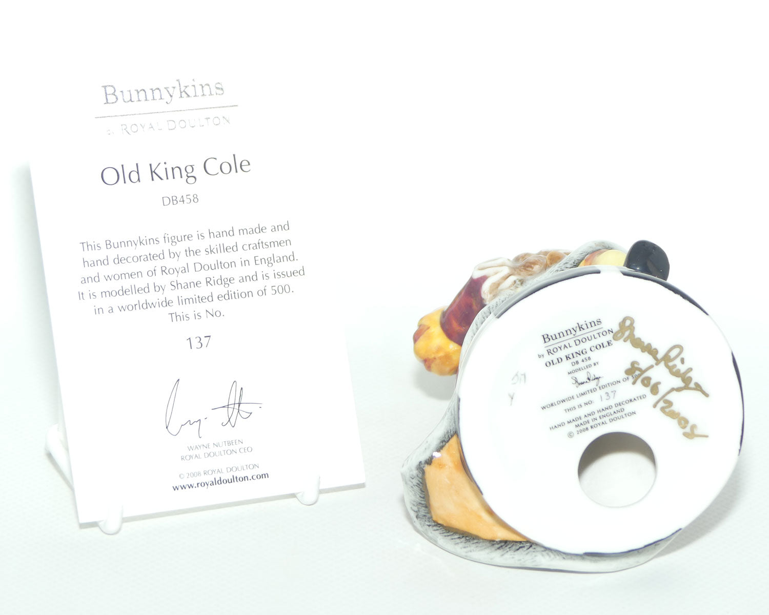DB458 Royal Doulton Bunnykins Old King Cole | LE137/500 | boxed | signed by designer