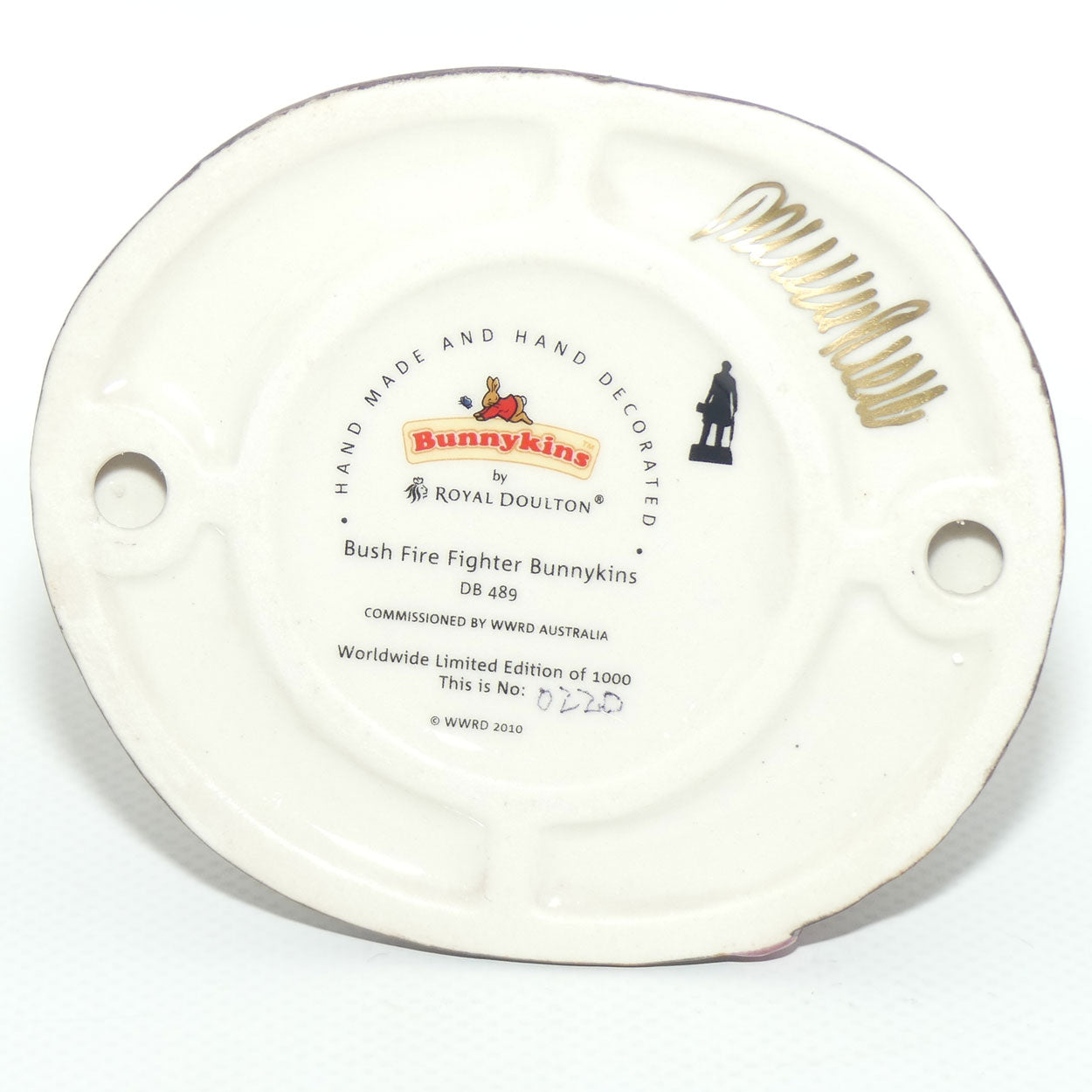 DB489 Royal Doulton Bunnykins Bush Fire Fighter Bunnykins | Box + Cert + Signed | LE 220/1000