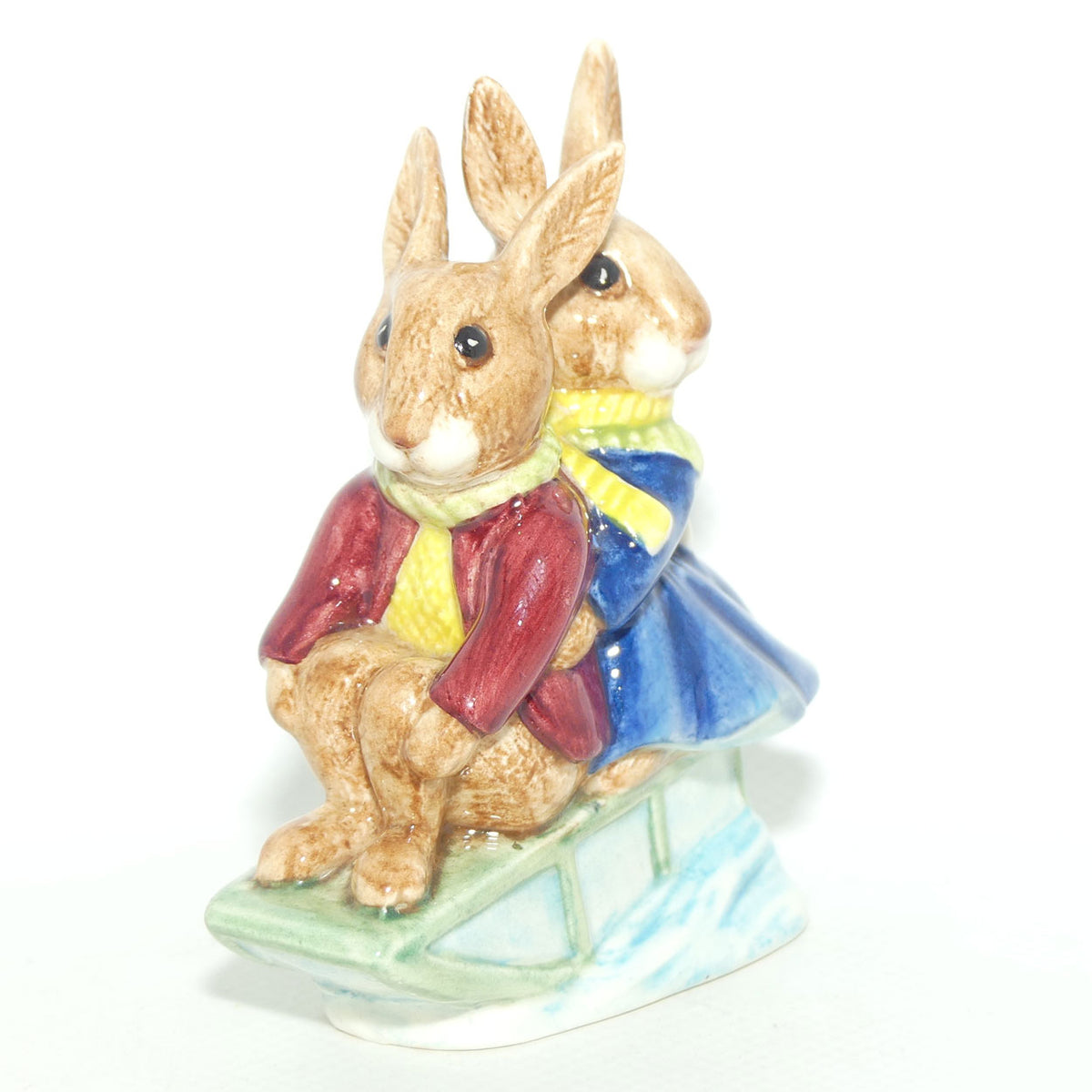 DB004 Royal Doulton Bunnykins Billie & Buntie Sleigh Ride | BK 1