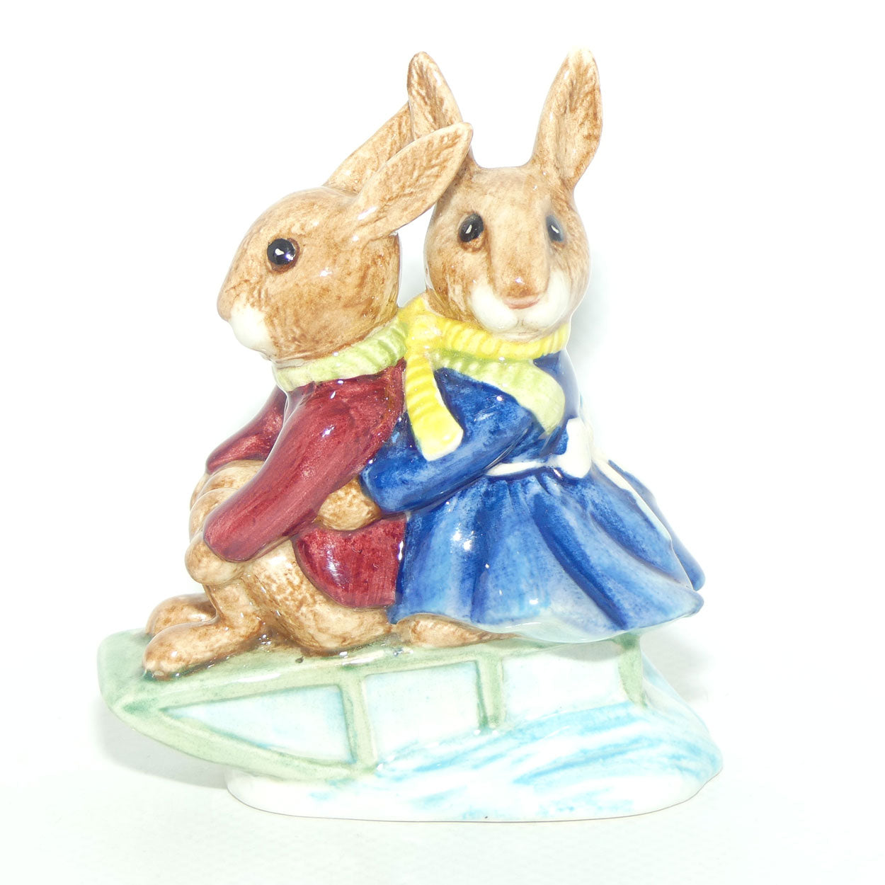 DB004 Royal Doulton Bunnykins Billie & Buntie Sleigh Ride | BK 1