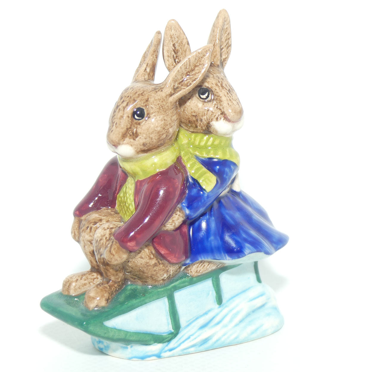 DB4 Royal Doulton Bunnykins Billie & Buntie Sleigh Ride | boxed