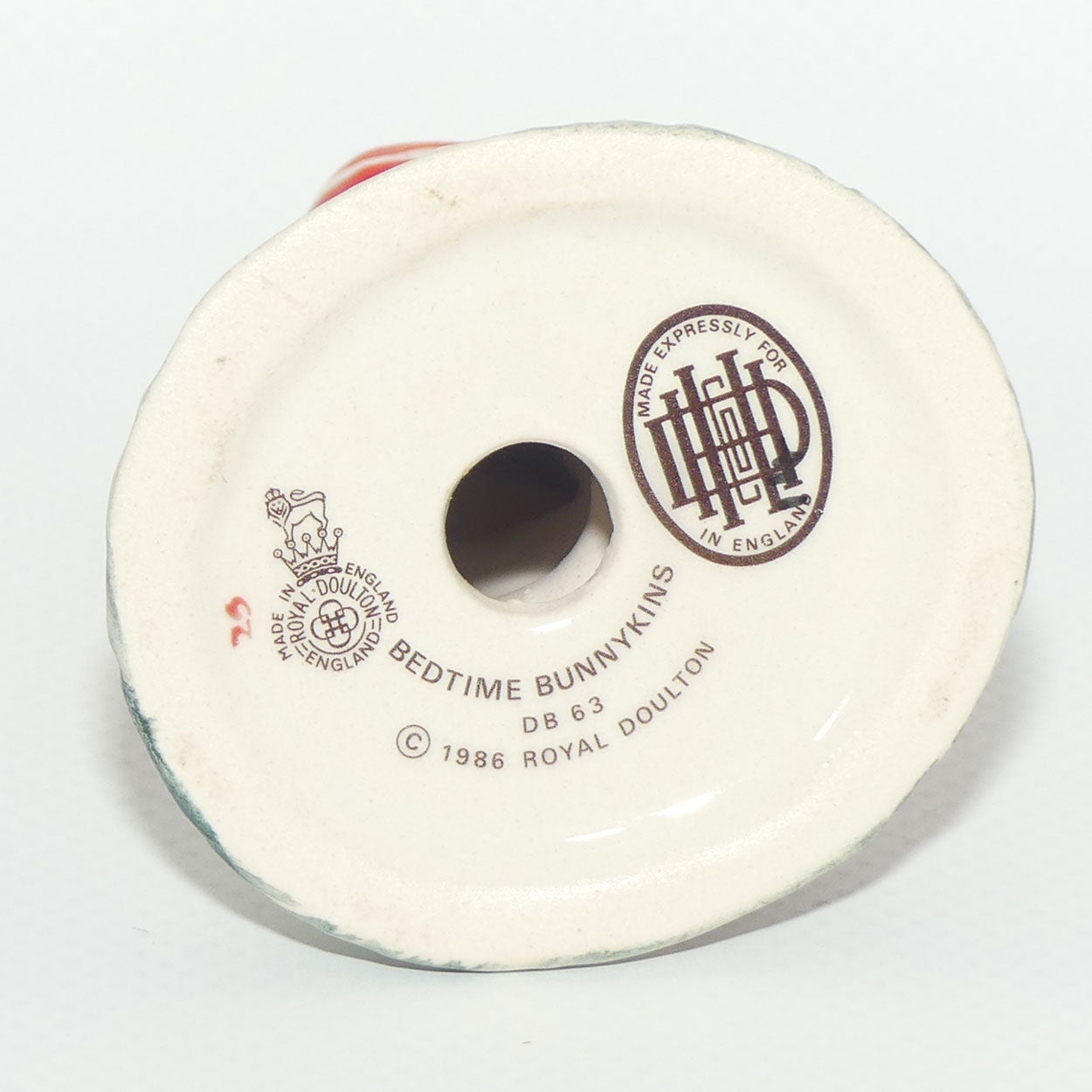 DB063 Royal Doulton Bunnykins Bedtime | Red & White | boxed