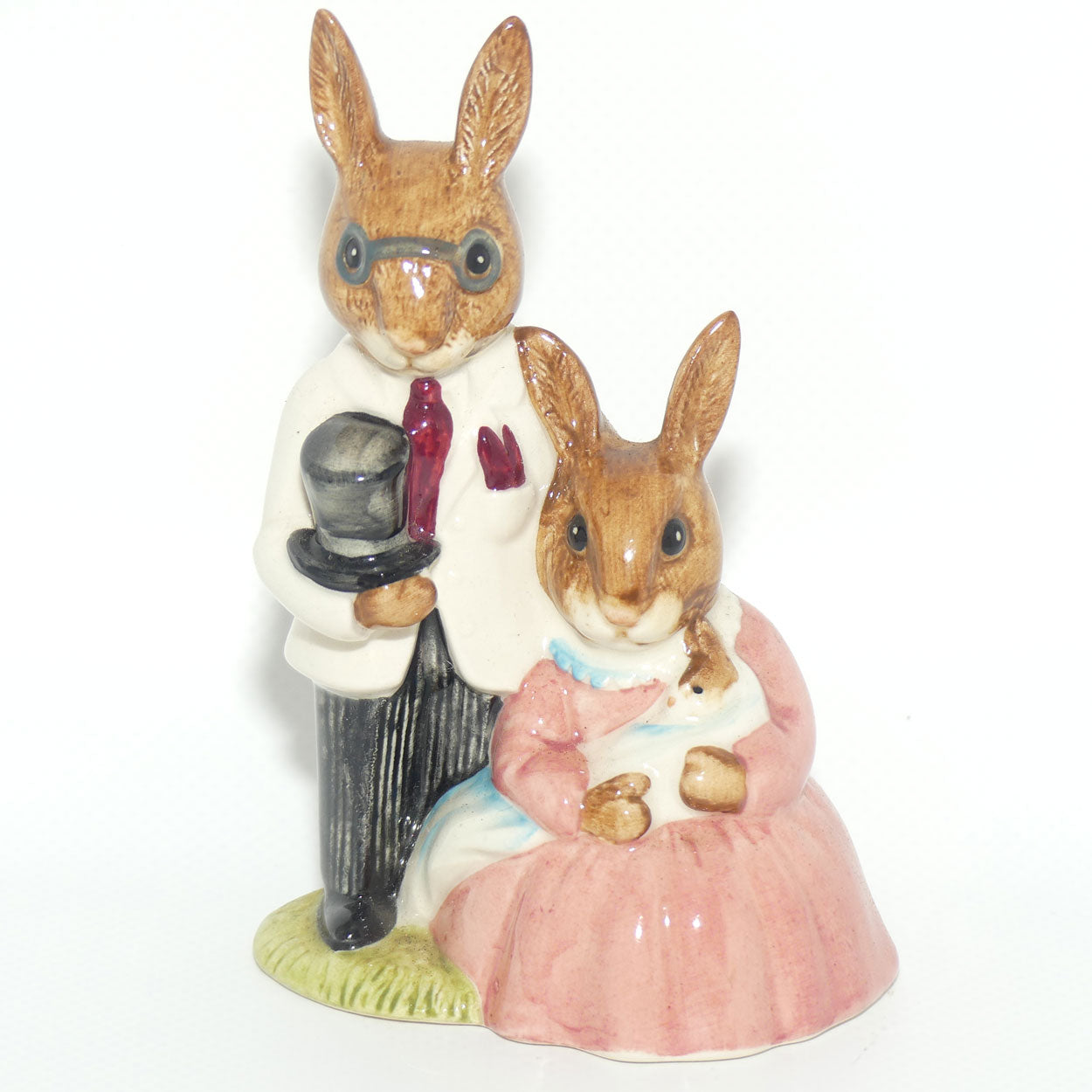 DB067 Royal Doulton Bunnykins Family Photograph | White & Pink | #2 | signed Carol Wilbraham 3.26.88 | boxed