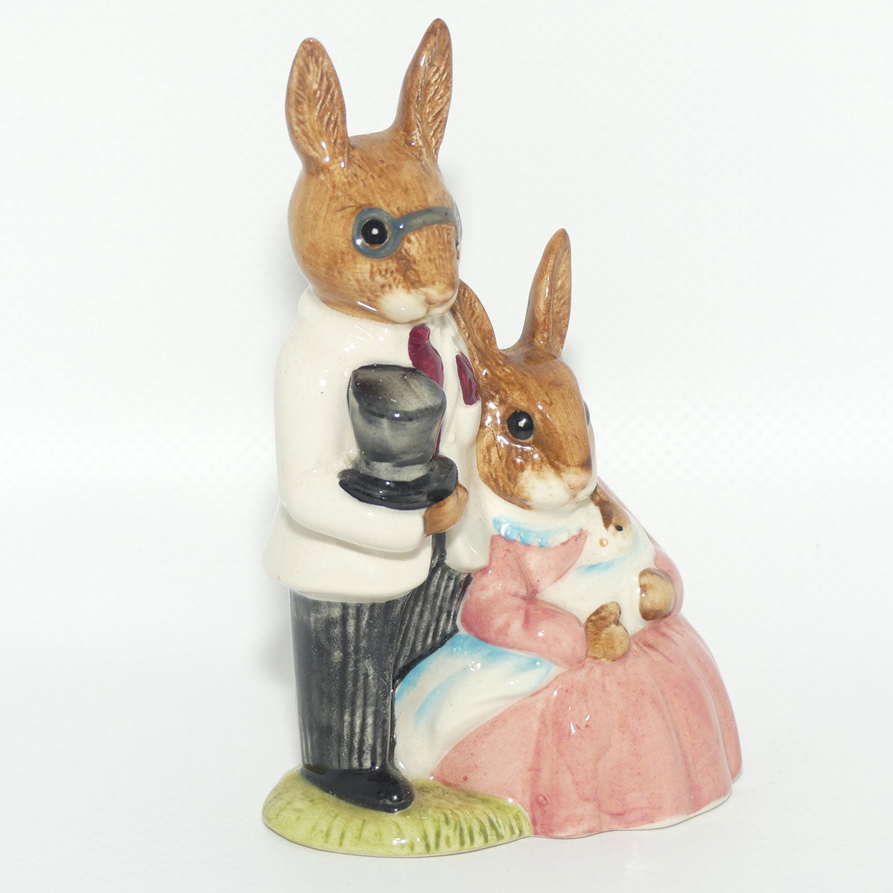 DB067 Royal Doulton Bunnykins Family Photograph | White & Pink | #2 | signed Carol Wilbraham 3.26.88 | boxed
