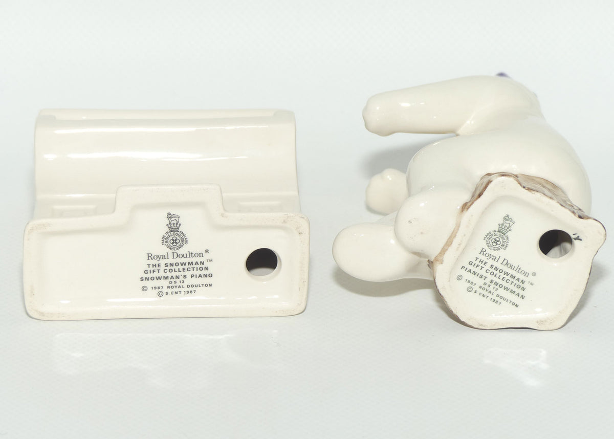 DS12 Royal Doulton Snowman Snowman Pianist and DS13 Piano