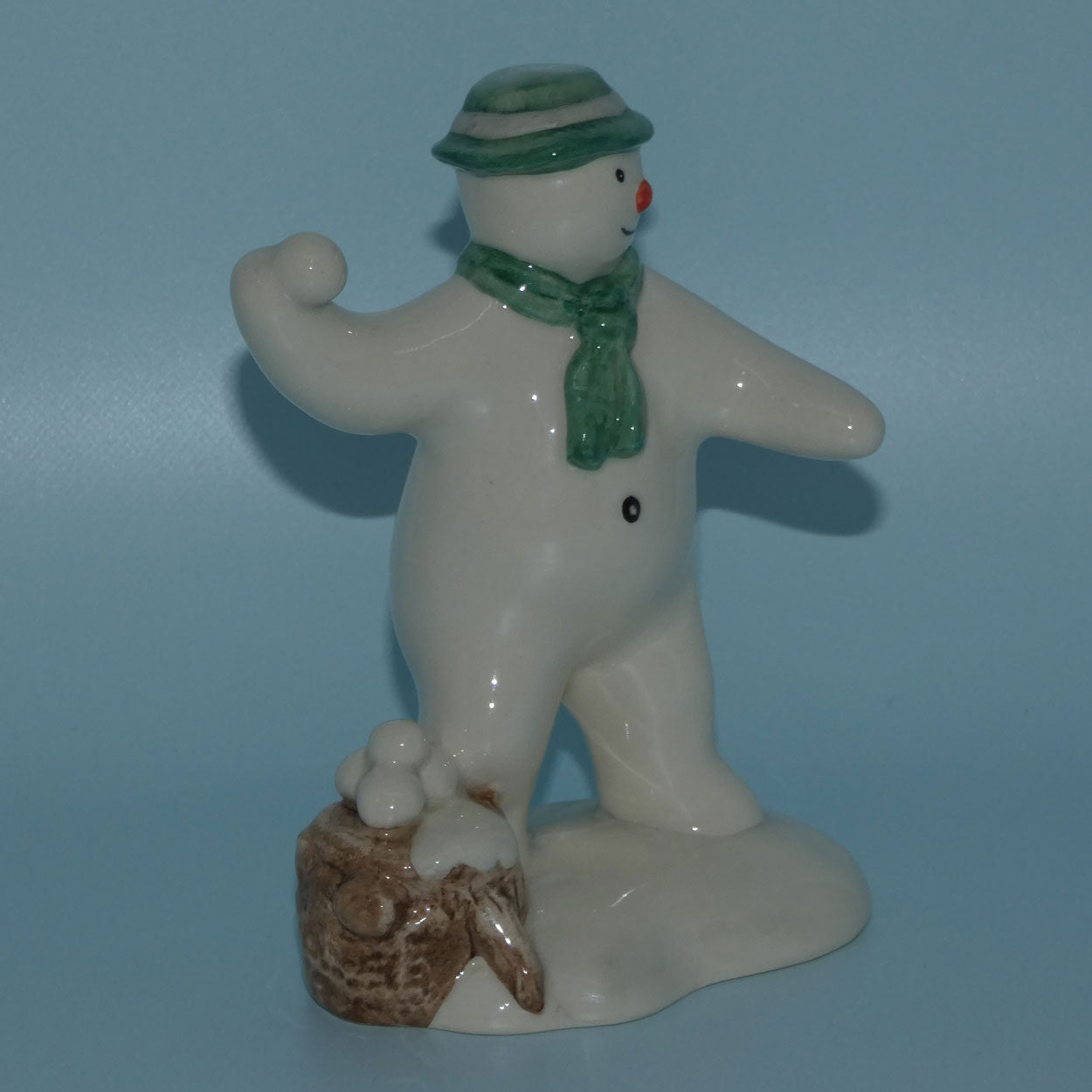 DS22 Royal Doulton Snowman figure The Snowman SnowballingDS22 Royal Doulton Snowman figure The Snowman Snowballing