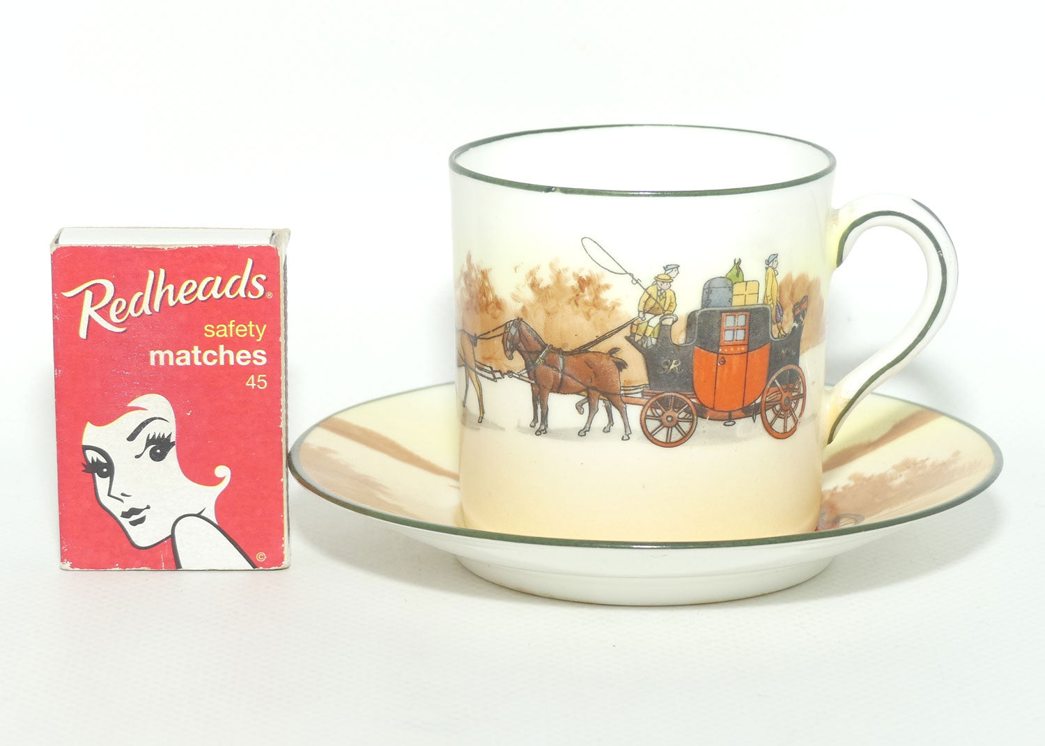 Royal Doulton Coaching Days demi tasse coffee cup and saucer E3804