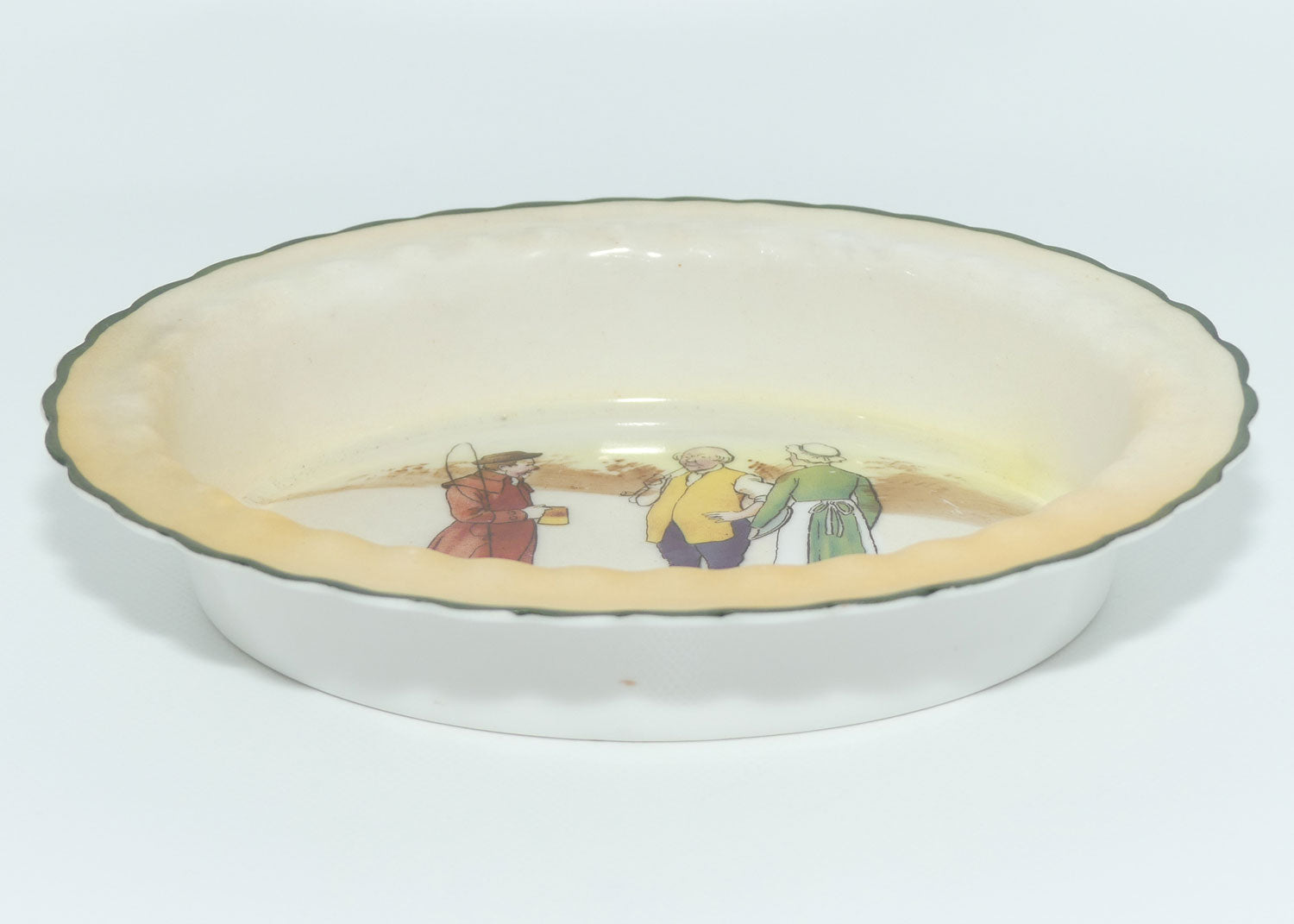 Royal Doulton Coaching Days oval dish E3804 #3 | Rare Scene | Innkeeper and Wife talking with Driver