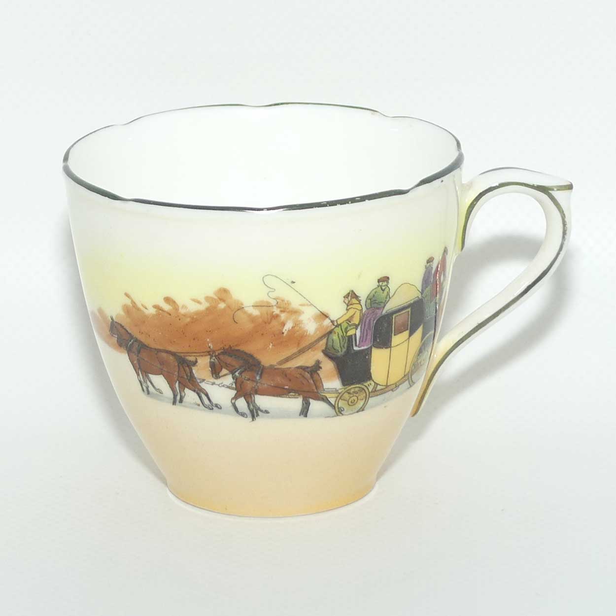 Royal Doulton Coaching Days Cecil shape trio E3804 | Fancy Edge | Taller cup